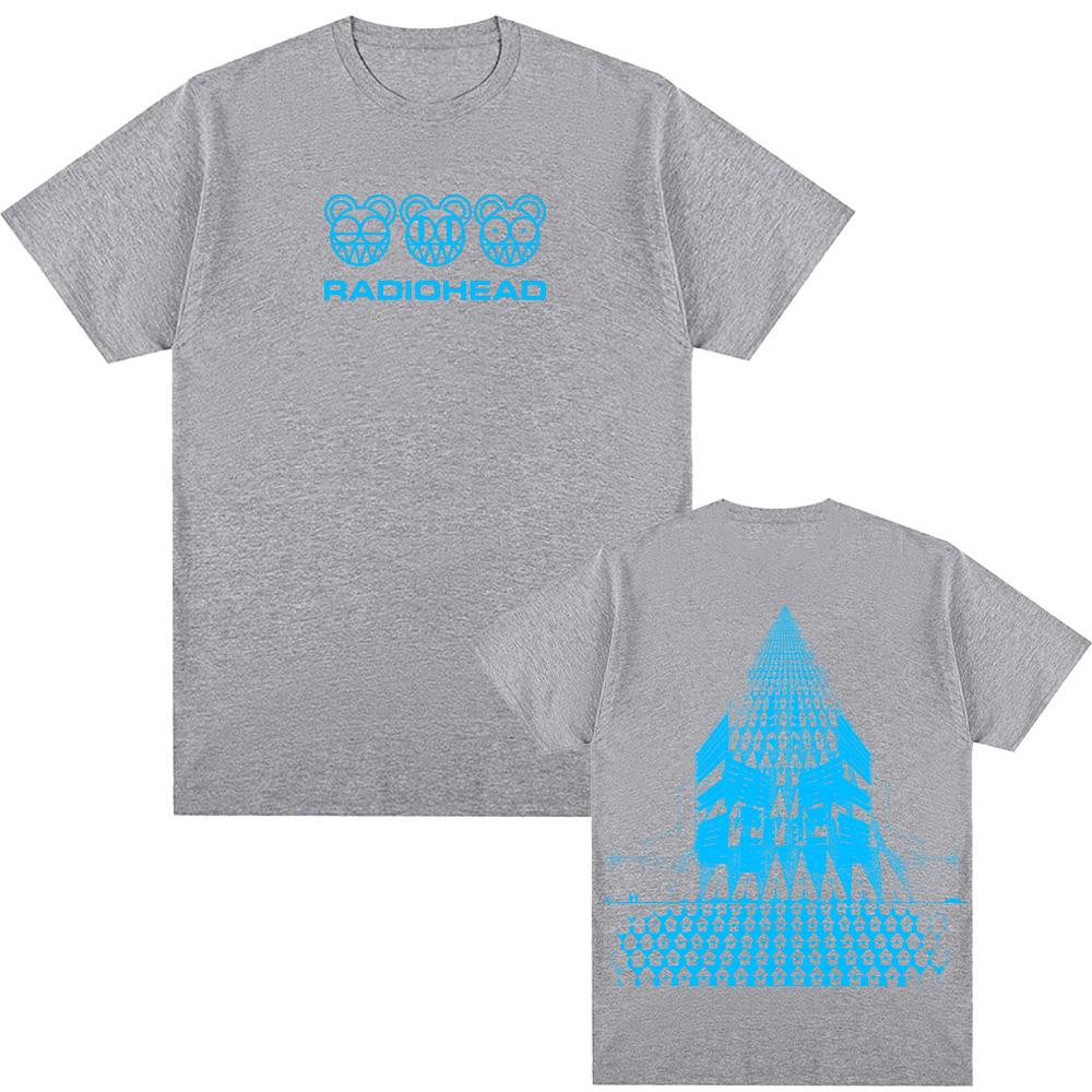 Radiohead band  tour T-Shirt New High Quality Album Tee-shirt Sleeve 100%cotton Gothic Tshirt Round Neck Summer Ropa Hombre