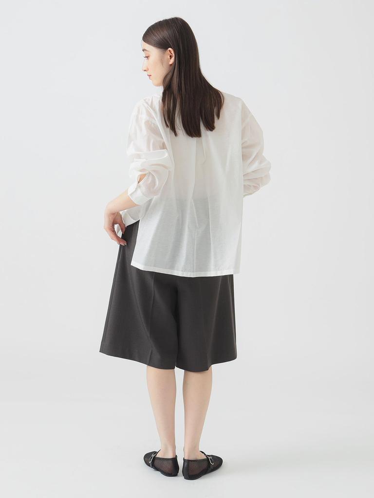 В:MING LIFE STORE by BEAMS Женская прозрачная рубашка молочного цвета (С-М)