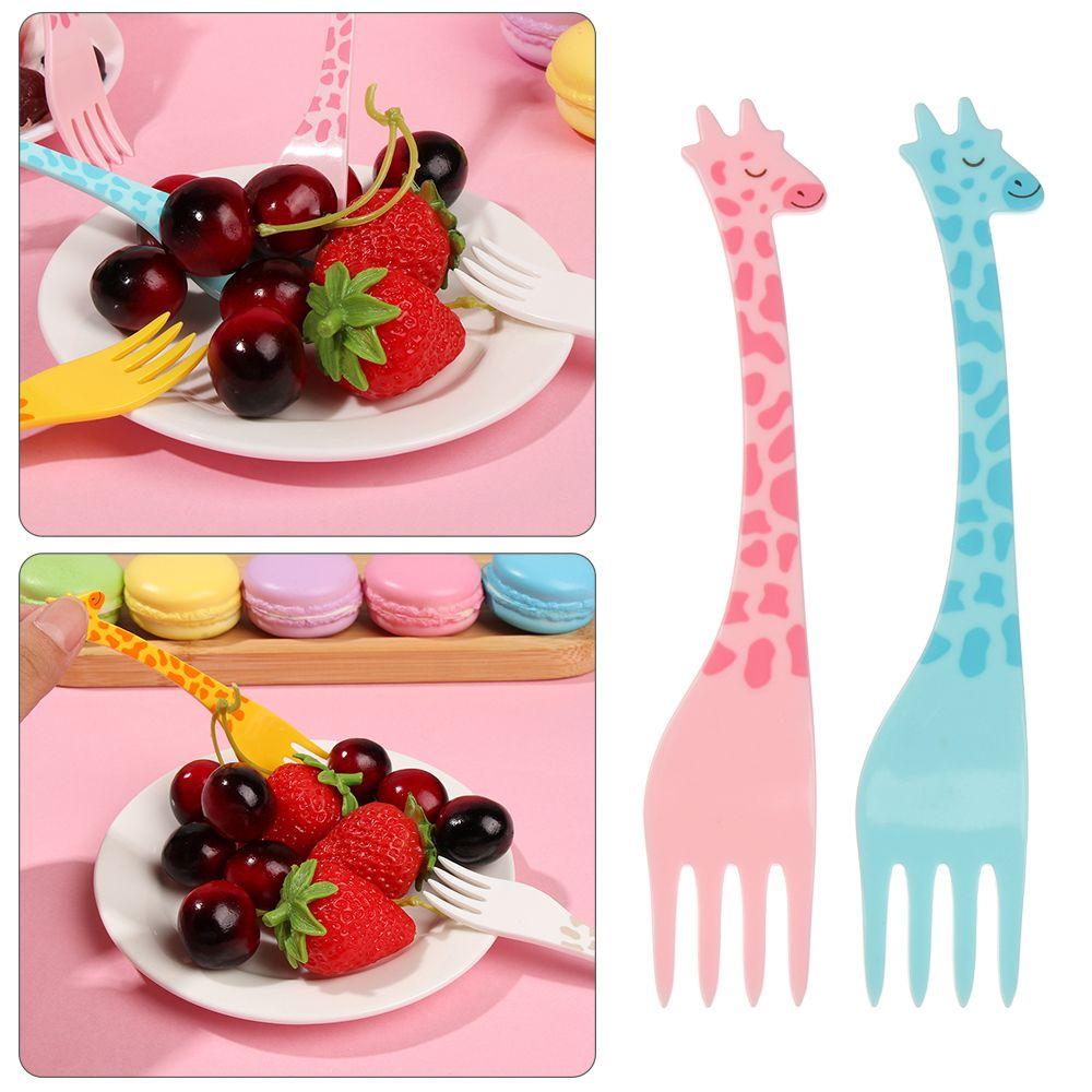 Salad Snack Cake Dessert Pick Toothpick Fruit Tableware 12 Pcs/Set Giraffe Cartoon
