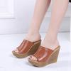 Fashion 2025 Shoes for Women Open Toe Women's Slippers Outdoor Casual Slippers Women Round Toe High Wedges Plus Size Women's Sandals
