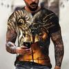Футболки с изображением Иисуса Христа для мужчин 3D футболка с принтом льва Летняя одежда с коротким рукавом Уличная одежда Винтажная