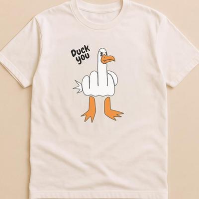 Duck You T-Shirt, Funny Duck Design, Middle Finger Slogan Shirt, Sarcastic Gift for Friends, Humorous Graphic Shirt, Funny Duck Tee Unisex