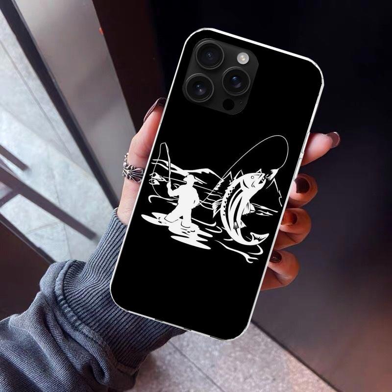 Hunting Fishing Man Phone Case For iPhone 17 Air 16 15 Pro Max 14 Plus 13 Mini 12 11 Cover 7 8 SE Silicone Shell Print Fundas 17