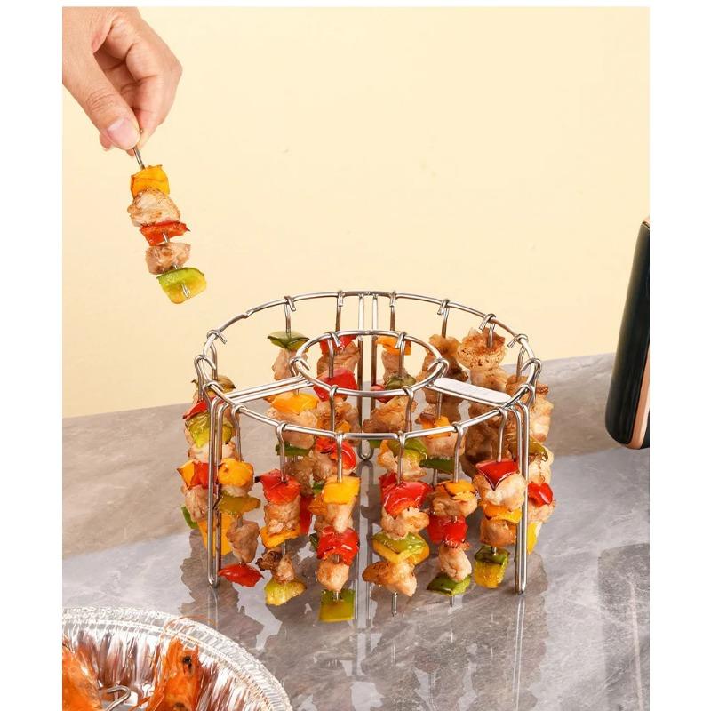 Фритюрница 12/24/48 шампуров, гриль из нержавеющей стали, вертикальный шампур, подвесная духовка, решетка для кебаба, держатель для кебаба, кухонные гаджеты, гриль