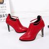 Temperament Fashion Wedding Party Women Platform High Heel Ankle Boots Rhinestone Zip Boot