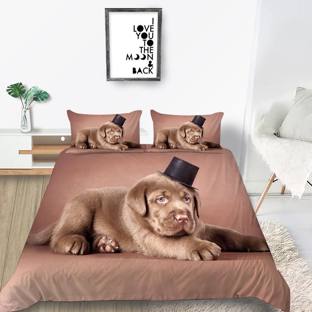 Новая мода 3D одеяла с принтом собак Loverly Комплект постельного белья Чехол Высококачественный чехол для постельного белья Роскошный домашний текстиль Полиэстер