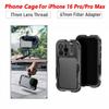 For Iphone 16 Pro Max T Mount 17MM Thread Phone Metal Cage 67MM Thread Interface Filter Ring Adapter Phone Cage For Lens Filter