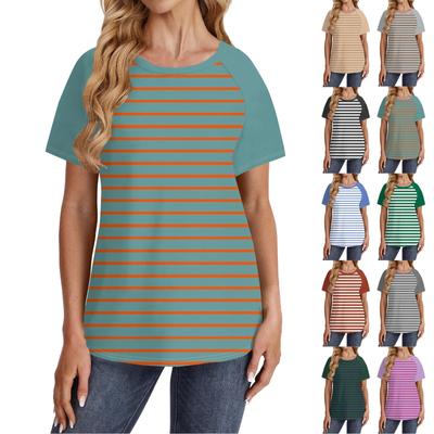 Женские футболки с коротким рукавом, милые туники с круглым вырезом, топы, базовые футболки, блузки, свободный пуловер