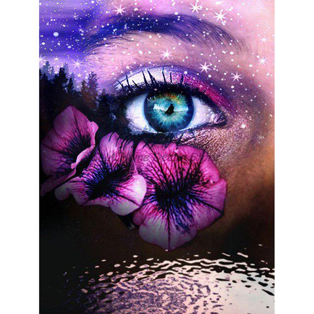 DIY 5D Алмазная картина Глаз Бабочка Алмазная вышивка Мультфильм Вышивка крестом Горный хрусталь