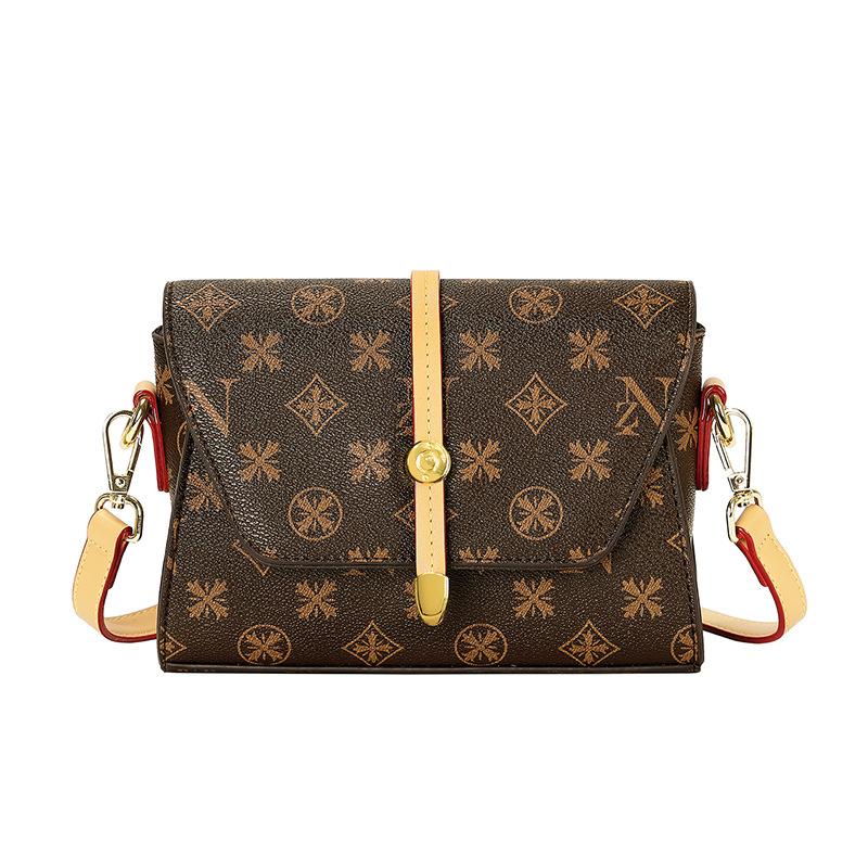 Summer Light Luxury Women's Bag Fashionable and Versatile Small Square Bag Patchwork Printed Single Shoulder Crossbody Bag