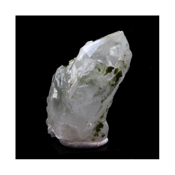 Pierres et Minéraux. Quartz à inclusions de Byssolite + Epidote. 105.0 ct. Envers de Chamrousse, Isère, France.