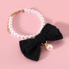 Ожерелье для домашних животных, элегантный регулируемый ошейник для кошек и собак с бантом из искусственного жемчуга, милый аксессуар на шею для домашних животных, аксессуары для домашних животных