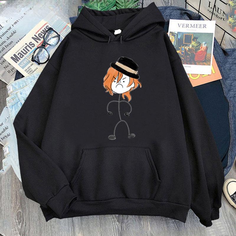 Bungo Stray Dogs Аниме с капюшоном Nakahara Chuuya Printed Мужские и женские толстовки с капюшоном свободного покроя Harajuku Unisex Streetwear