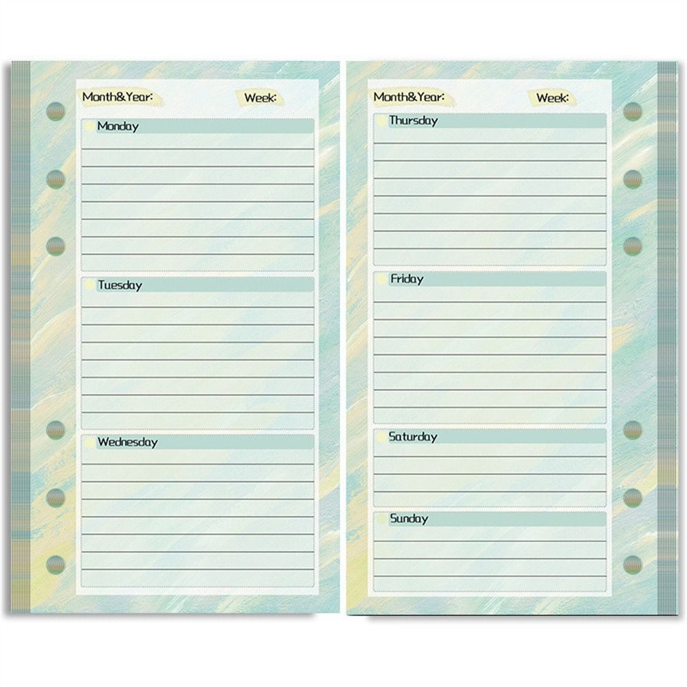 Еженедельный ежемесячный вкладыш Внутри органайзера для бумажных денег Спиральный переплет Внутренняя страница Органайзер для купюр