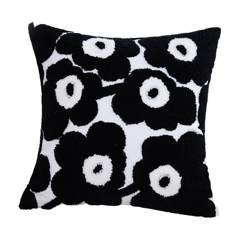 Zebra Checkered Flower Line Tiger Pattern Plush Cushion For Bedroom And Lounge