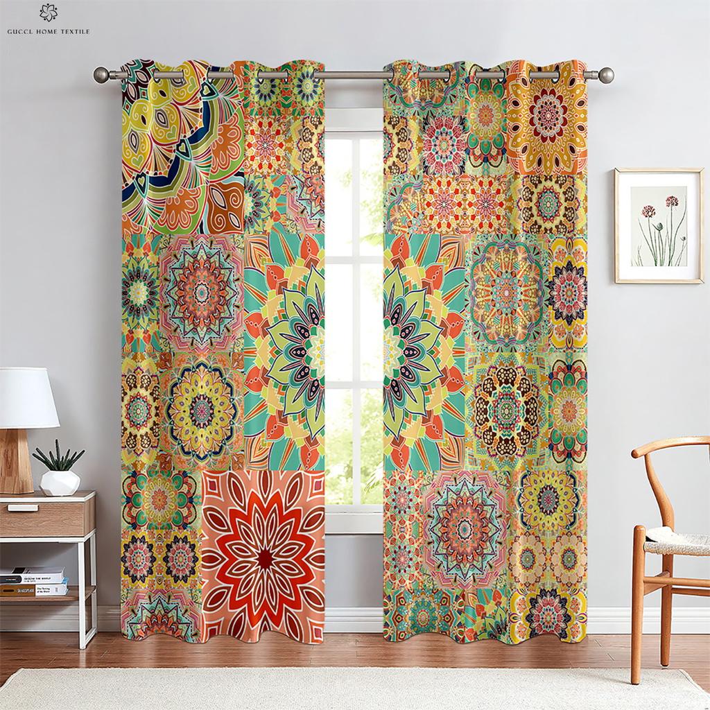 Красочные клетчатые занавески, ретро-богемный стиль, подходят для спальни, гостиной, украшения балкона, украшения дома