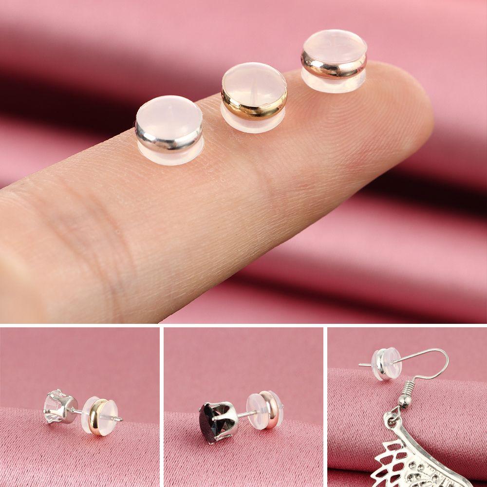 10Pcs Jewelry Making Ring Replacements Silicone Ear Plugs Studs Rubber Ear Back Studs