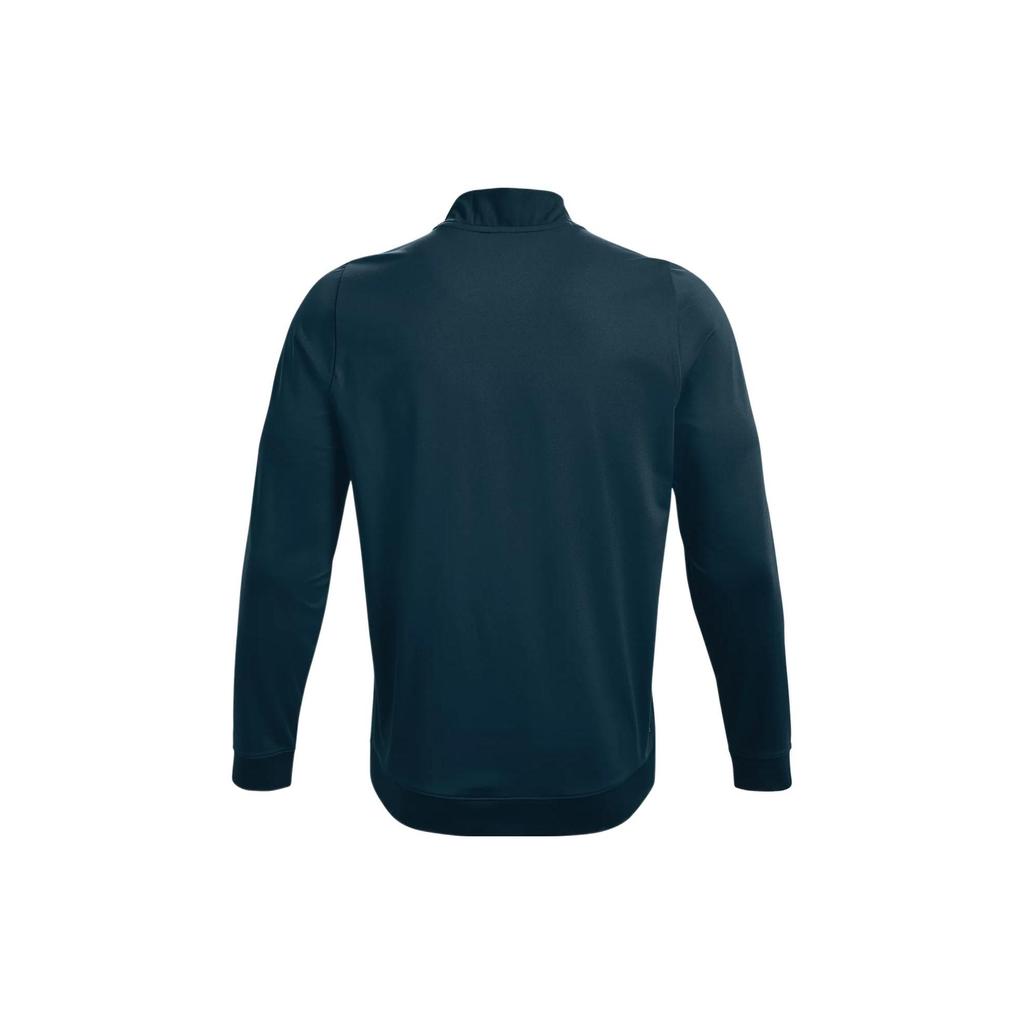 Under Armour Rush Logo High Neck Solid Color Sports T Shirt Men Tops Blue 1366168-413