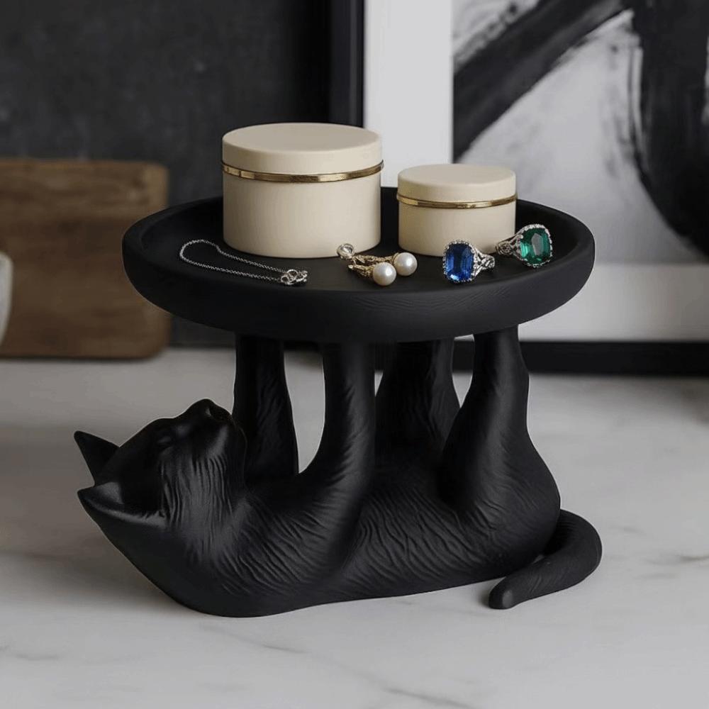Cat Shape Jewelry Storage Tray Large Capacity Ring Holder Creative Mini Key Tray  Home Ornaments