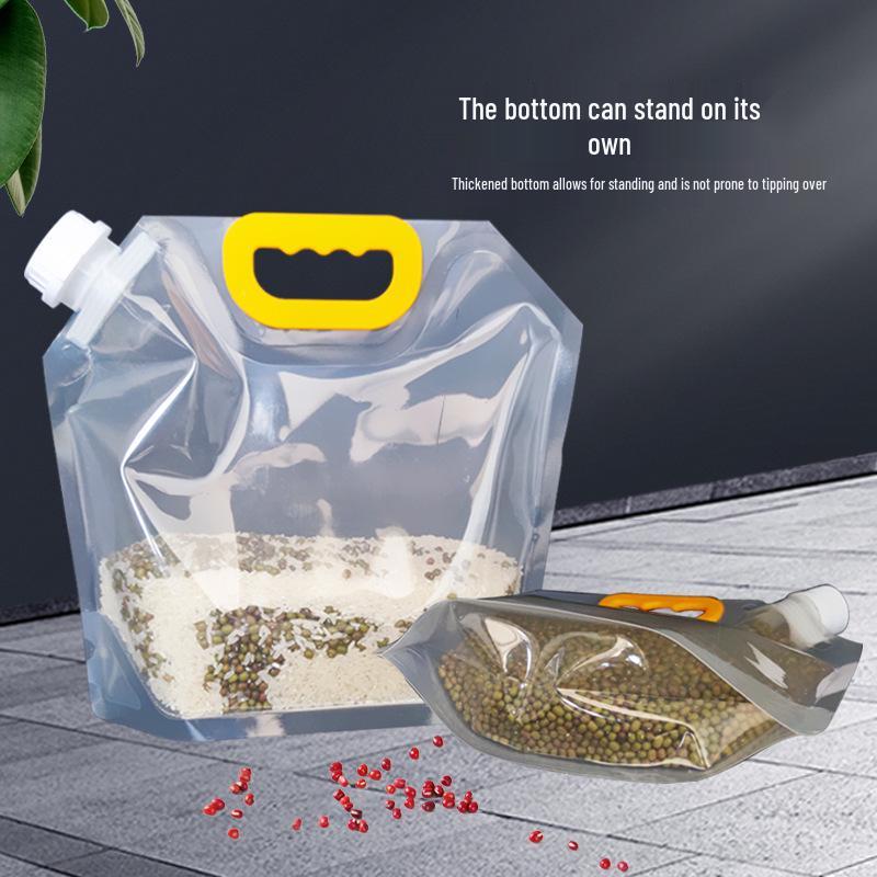 Large Transparent Spout Pouch for Grain Storage and Easy Portioning
