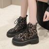 Fashion Retro Punk Style Booties Combat Female Short Shoes Printing Chunky Platform Women's Ankle Boots Designer Luxury Hot New In Rock