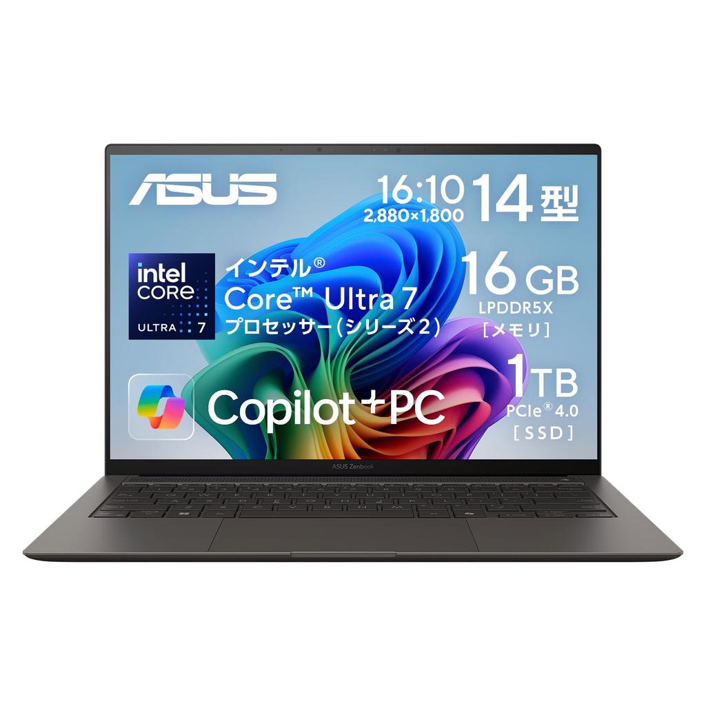 ASUS Zenbook S 14 UX5406SA Intel Core Ultra 7 16GB 1TB Windows Battery Power Facial OLED AI Smare Laptop, 14-inch, 258V, Memory, SSD, 11, 23.3-hour