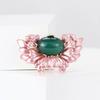 Fashion Alloy Enamel Cat'S Eye Begonia Brooch High-End Atmospheric Women'S Clothing Corsage Ornament Pin