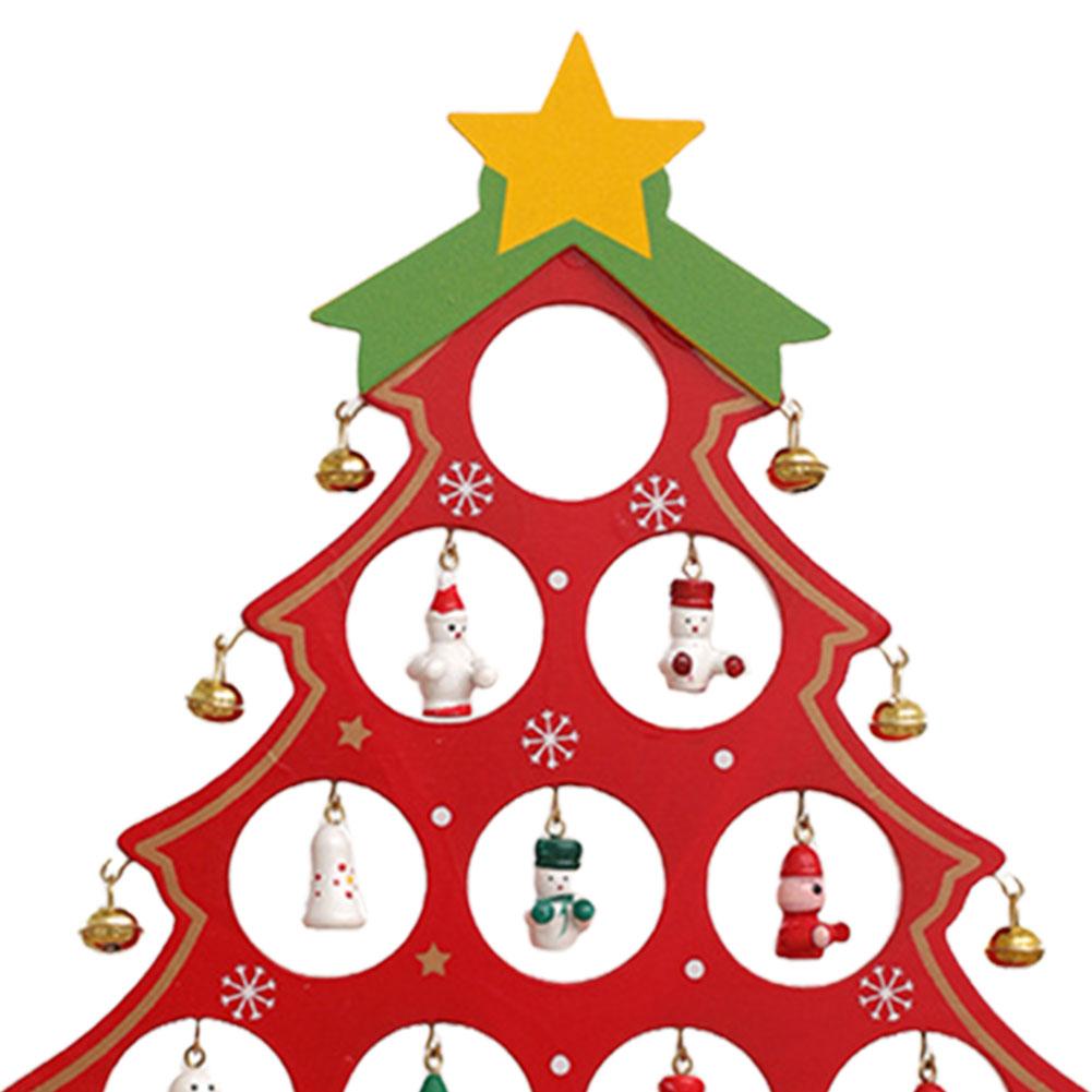Деревянные DIY Мини елочные украшения Рождественские елки Настольные украшения для Рождества Домашний настольный камин Декор