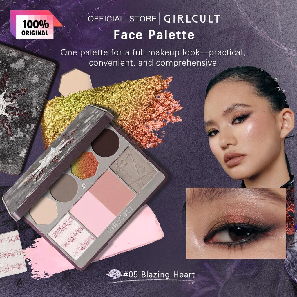 girlcult Палетка для лица - 13 г/0,46 унции, 3 варианта цвета для создания полного образа