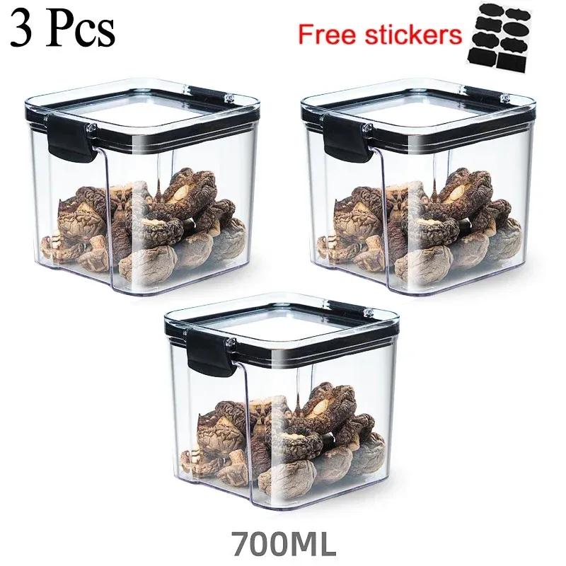 460 мл и 700 мл штабелируемый прозрачный кухонный органайзер, герметичная банка для лапши, коробка для хранения банок для сухих продуктов, бытовые влагостойкие коробки