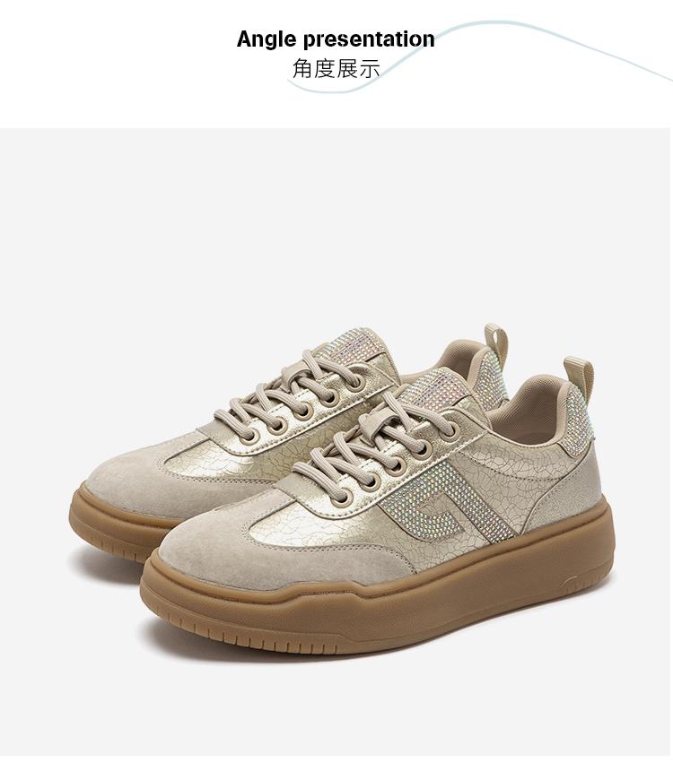 Fine flash contrasting retro casual shoes, thick soled German training shoes, sports casual shoes, casual board shoes, women's shoes