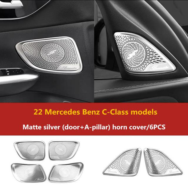 Автомобильный дверной динамик, твитеры, сетчатая накладка, аксессуары для Mercedes Benz C Class W206 2022, нержавеющая сталь