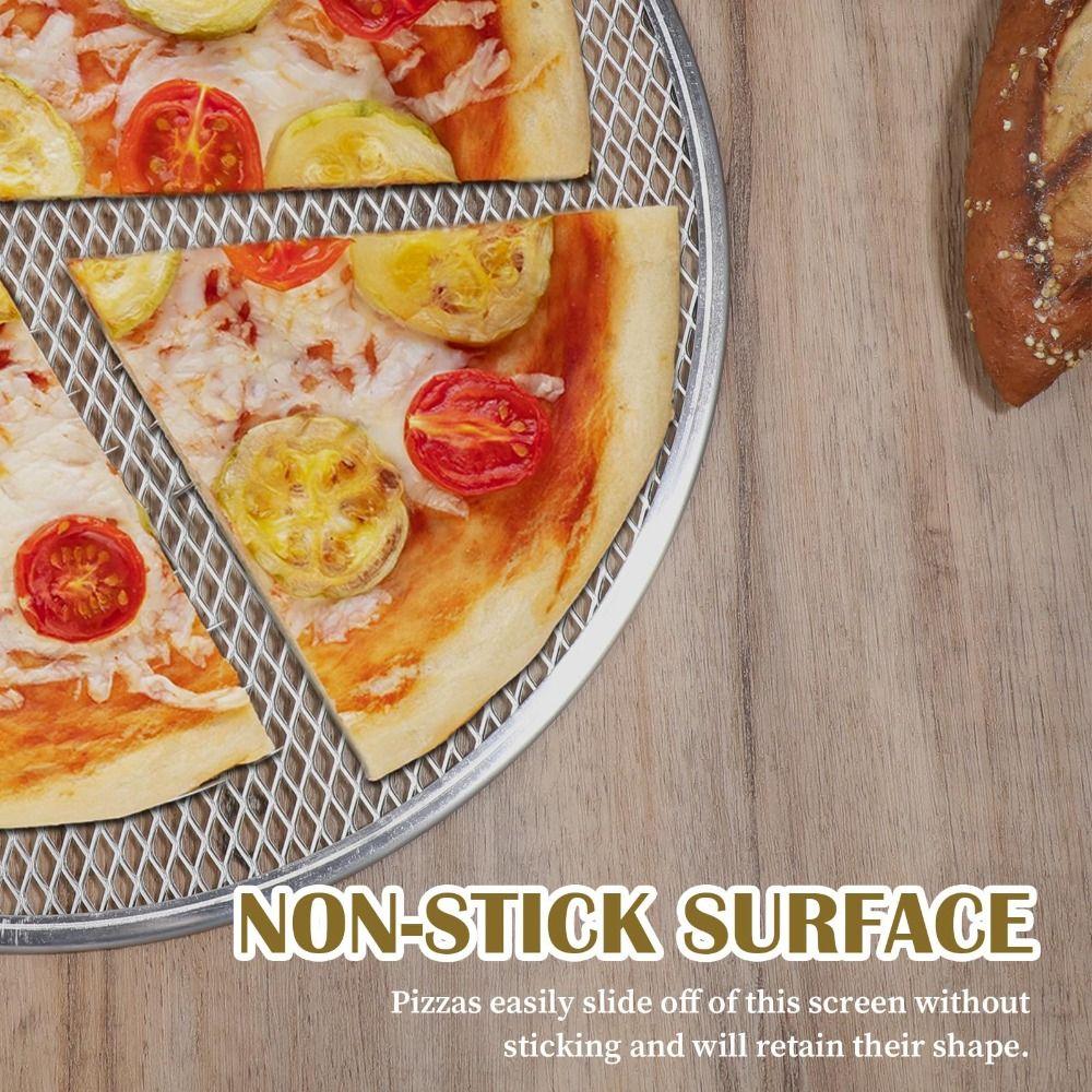 Reusable Pizza Pan Non Stick Bakeware Mesh Net Barbecue Grate  Oven Baking