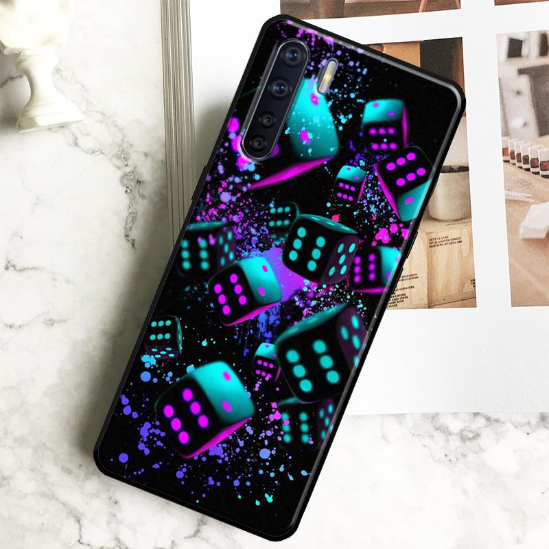 Кости Покер Казино Чехол Для Oppo A98 A78 A18 A38 A58 A40 A60 A80 A16 A76 A96 A17 A77 A74 A94 A54 A57S A15