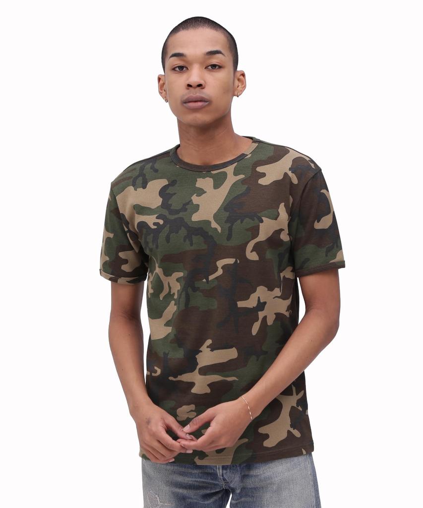 AVIREX DAILY RIB SHORT SLEEVE CREW NECK T-SHIRT(WEB Exclusive) CAMOUFLAGE 783-5934016 men's XL olive camouflage