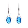 Серьги из серебра 925 пробы с голубым топазом V3793, голубые серьги, овальные серьги, подарок на День святого Валентина, подарок для нее, подарок на день рождения, украшения ручной работы, серебро J