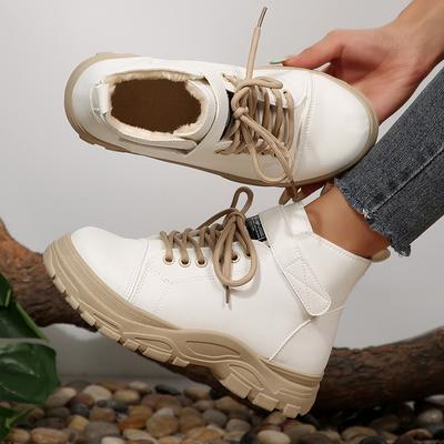 Зимняя мода больших размеров женские ботильоны водонепроницаемые нескользящие снежные ботинки женские на толстой подошве плюшевые хлопковые туфли теплые кроссовки