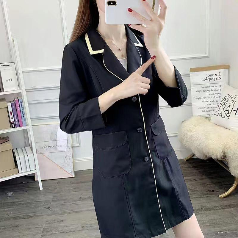 Женский летний белый халат с коротким рукавом для профессионалов салонов красоты, микроблейдинга и ухода за кожей