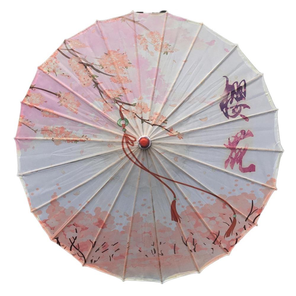 Waterproof Silk Cloth Women Umbrella Rain Proof Costume Parasol Flower Oil Paper Umbrella Party