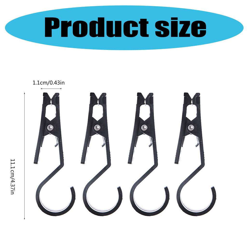 4 шт. крючки для крепления фонарей для кемпинга, навеса палатки, практичные прищепки, зажимы для гирлянд, крючки для занавесок для душа