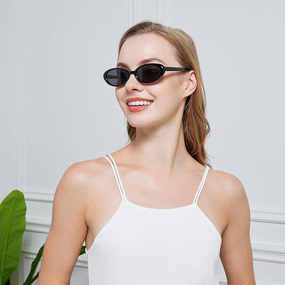 1PC Vintage Oval Sunglasses Women Luxury Brand Designer Small Oval Sun Glasses Retro Black Red Glasses ladies UV400 Eyewear
