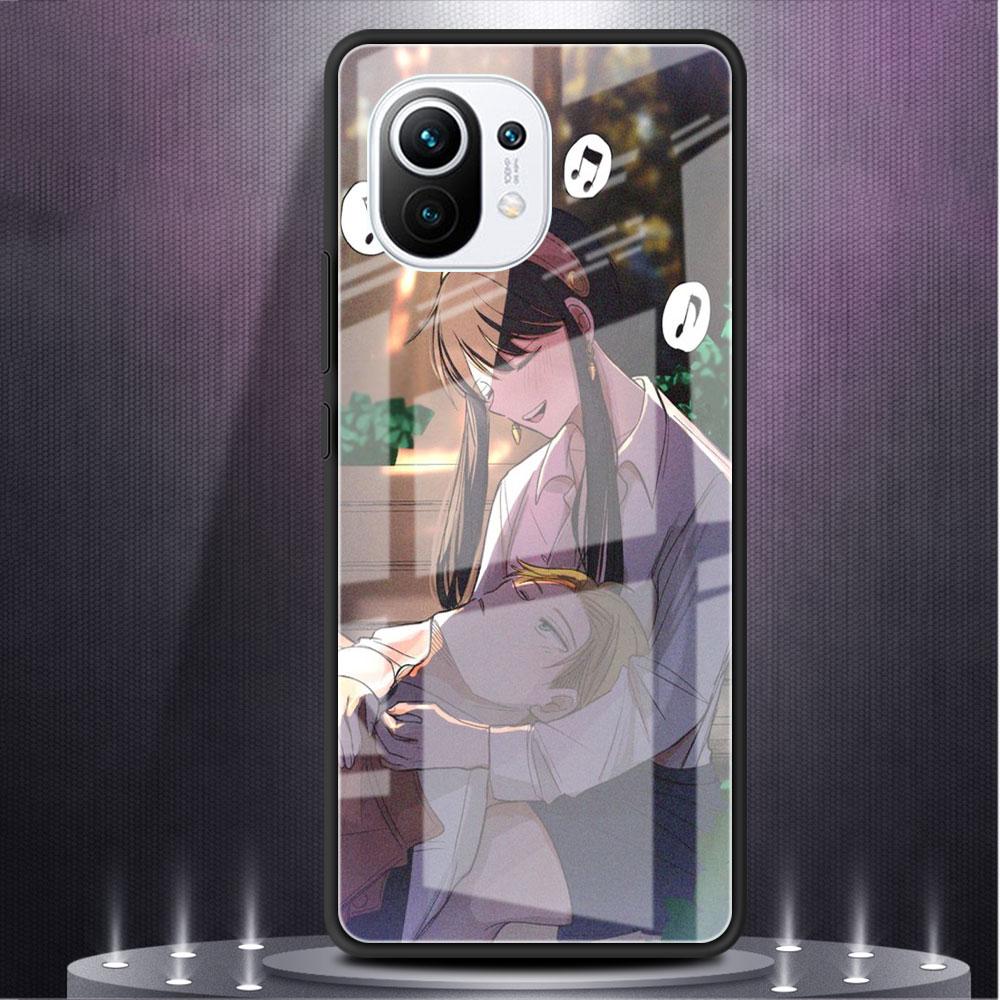 Glass Case For Xiaomi Redmi 11 10 8 Pro 9S K40 9C 9 9A Mi Poco X3 NFC X4 GT 11 Lite 11T 9T Phone Fundas Anime Spy Family Forger