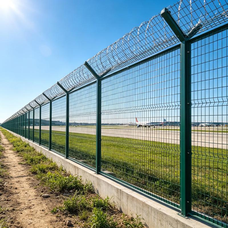 Anti-Climb Y-Post Guardrail Mesh with Barbed Wire for Detention Centers and Borders