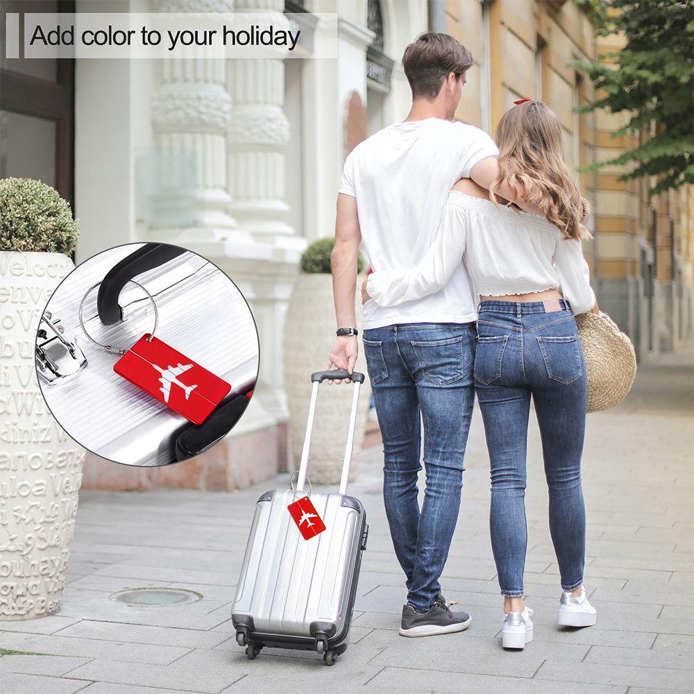 Идентификаторы Многоразовые Алюминиевые Металлические Бирки с Веревками Бирки для Багажа Путешествий Бирка для Сумки Бирки для Чемоданов