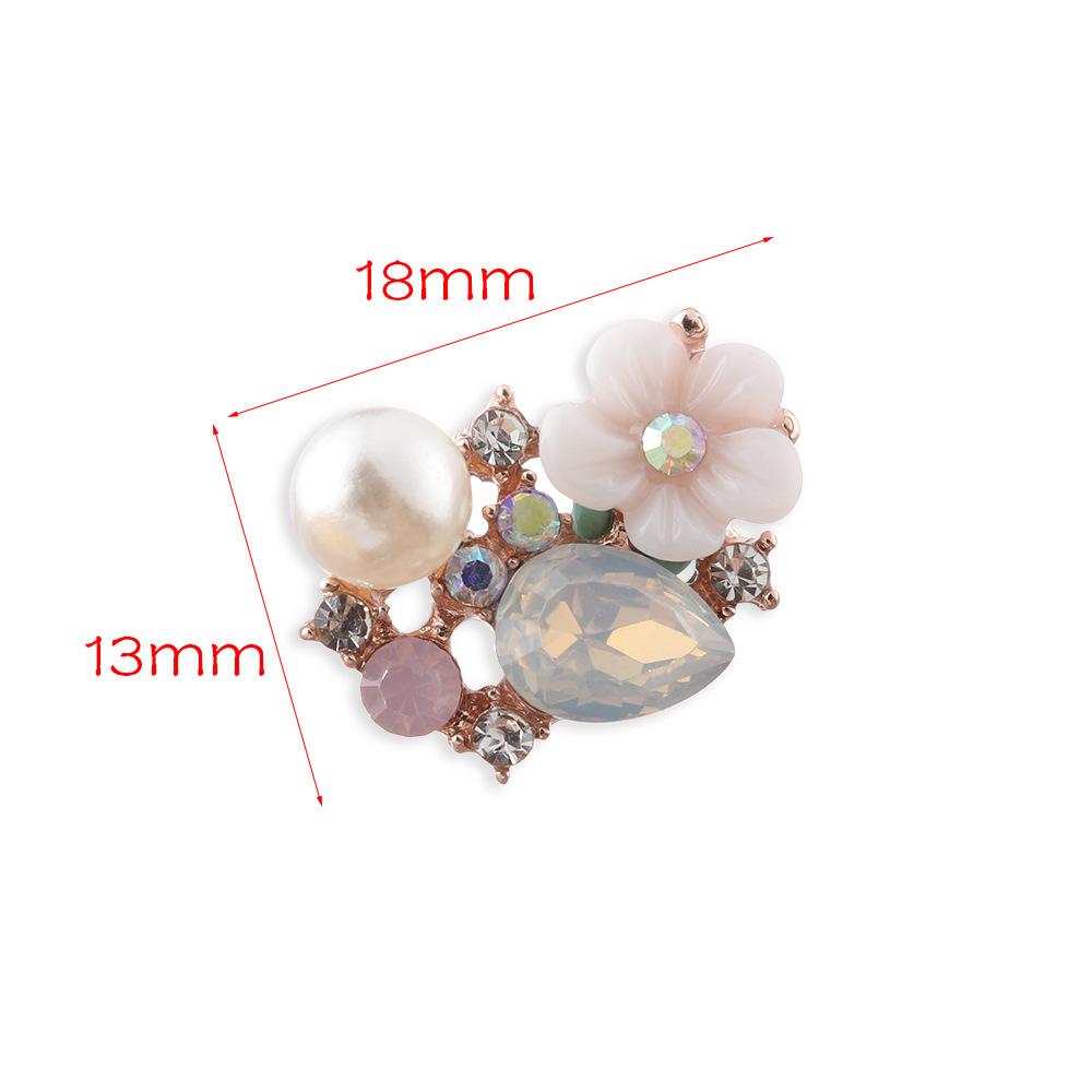 Alloy Flower Plate Rhinestone Glass Diamond Buckle Handmade Hair Accessories Material Wholesale Diy Metal Headwear Hair Accessories Accessories