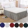 Solid Color Elastic Bed Ruffles Bed Skirt Wrap Around Style Easy Fit Drop Dust Ruffle Bed Skirts Corners Fade Resistant