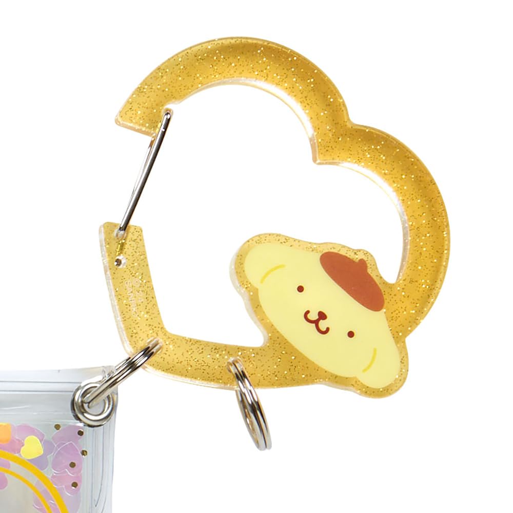 Sanrio Carabiner Clear Character Grand Prix 3rd Colorful Heart Pompompurin Character 432211 Pouch, Edition, Series, (Purin, POMPOMPURIN)