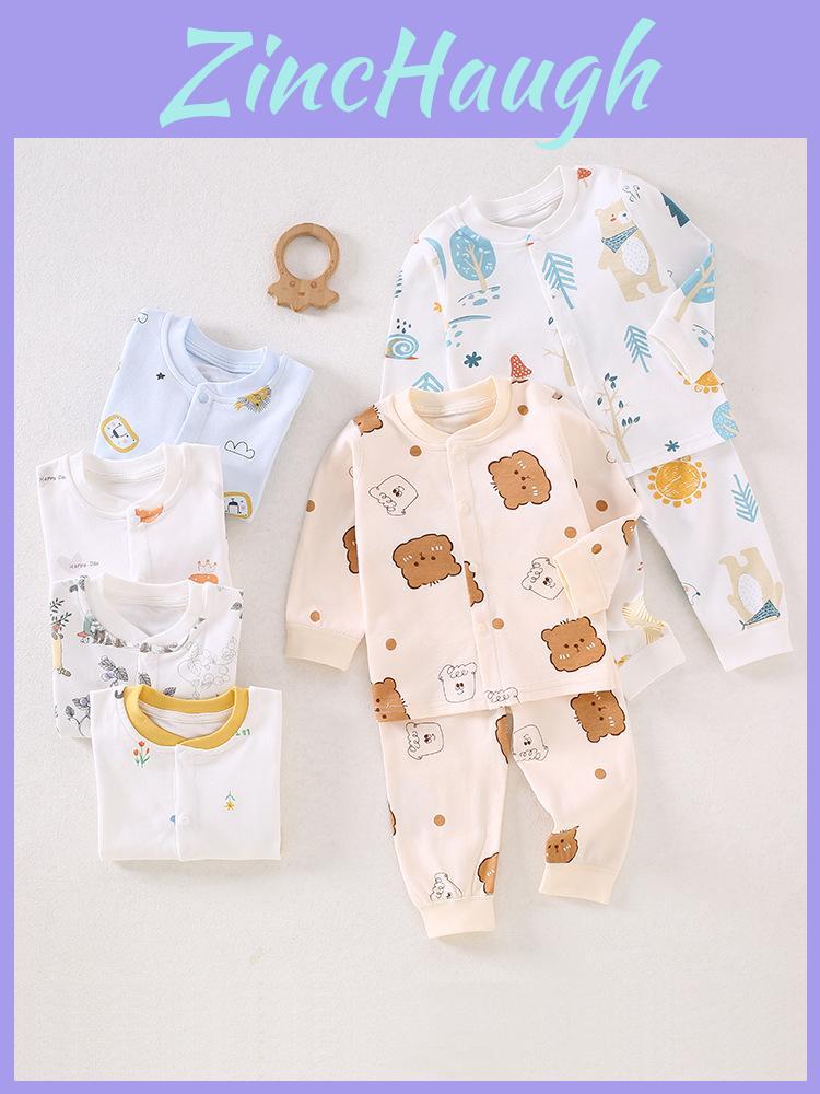 Baby Toddler Cotton Underwear Set With Cartoon And Striped Patterns For All Seasons