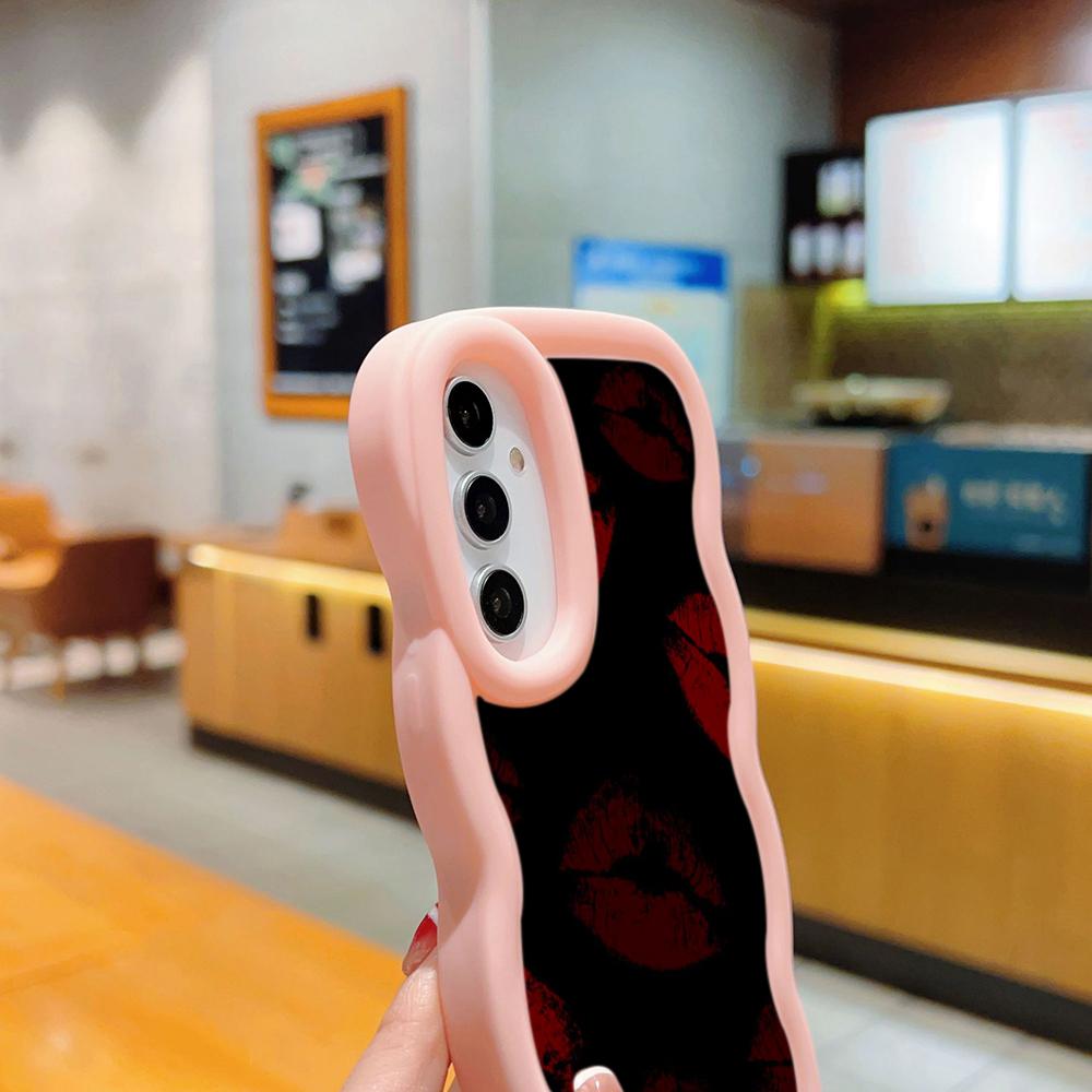 Ae87 Lips Kiss Digital Art Protective Phone Cases for Samsung S24 Plus S23 Ultra A14 A55 A06 Honor X9b Motorola OnePlus Big Wave TPU Back Cover