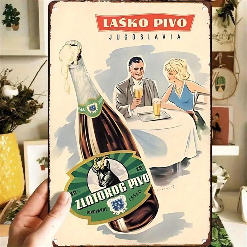Винтажный настенный плакат с напитками Металлическая жестяная табличка 20x30 см